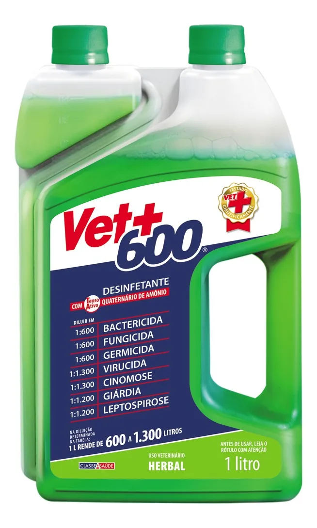 Desinfetante Vet+ 600 Concentrado Herbal 1L