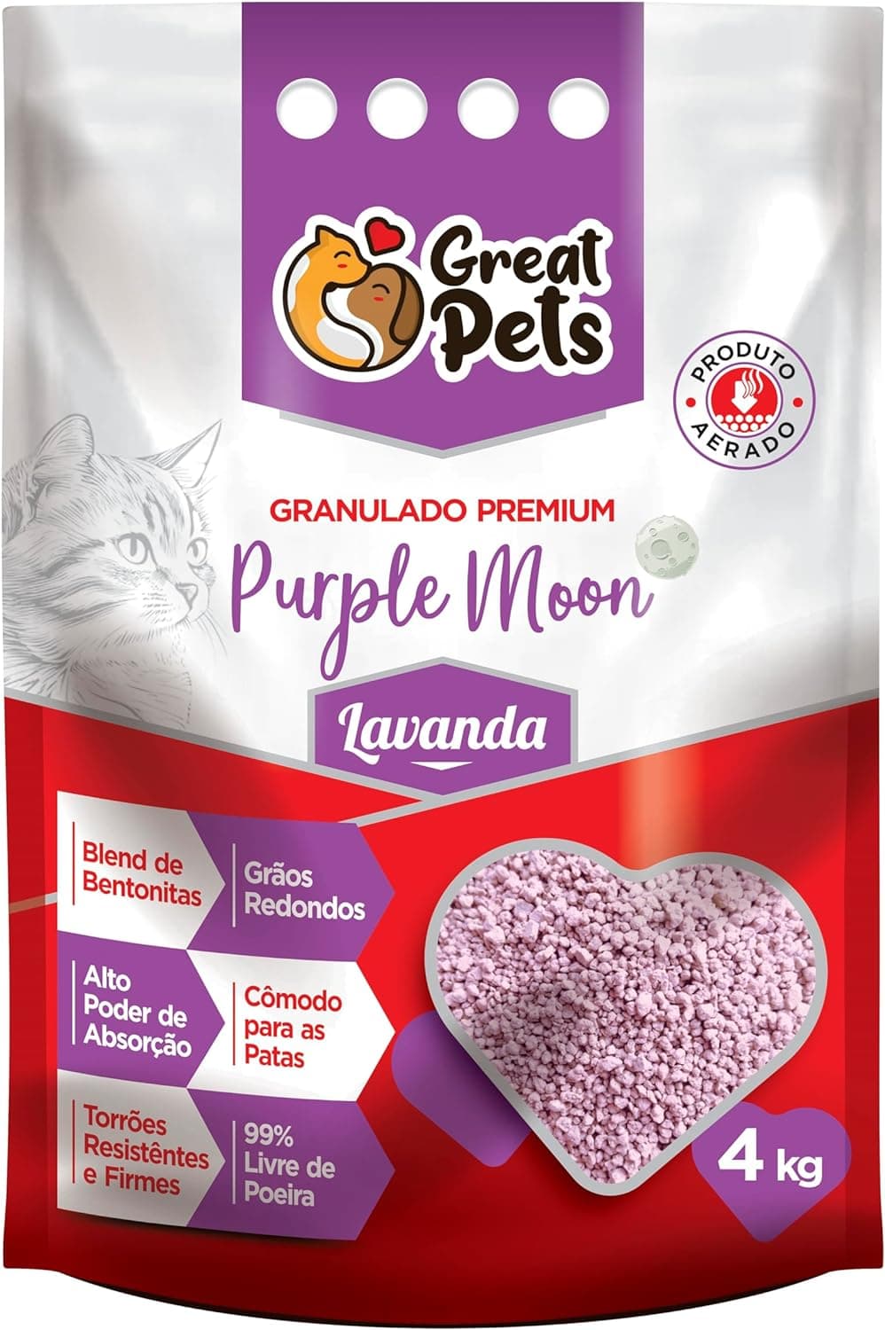 Areia Great Pets Premium Purple Moon 4kg